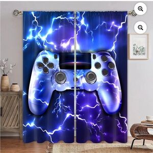 Boys Kids Game Control Curtains Set